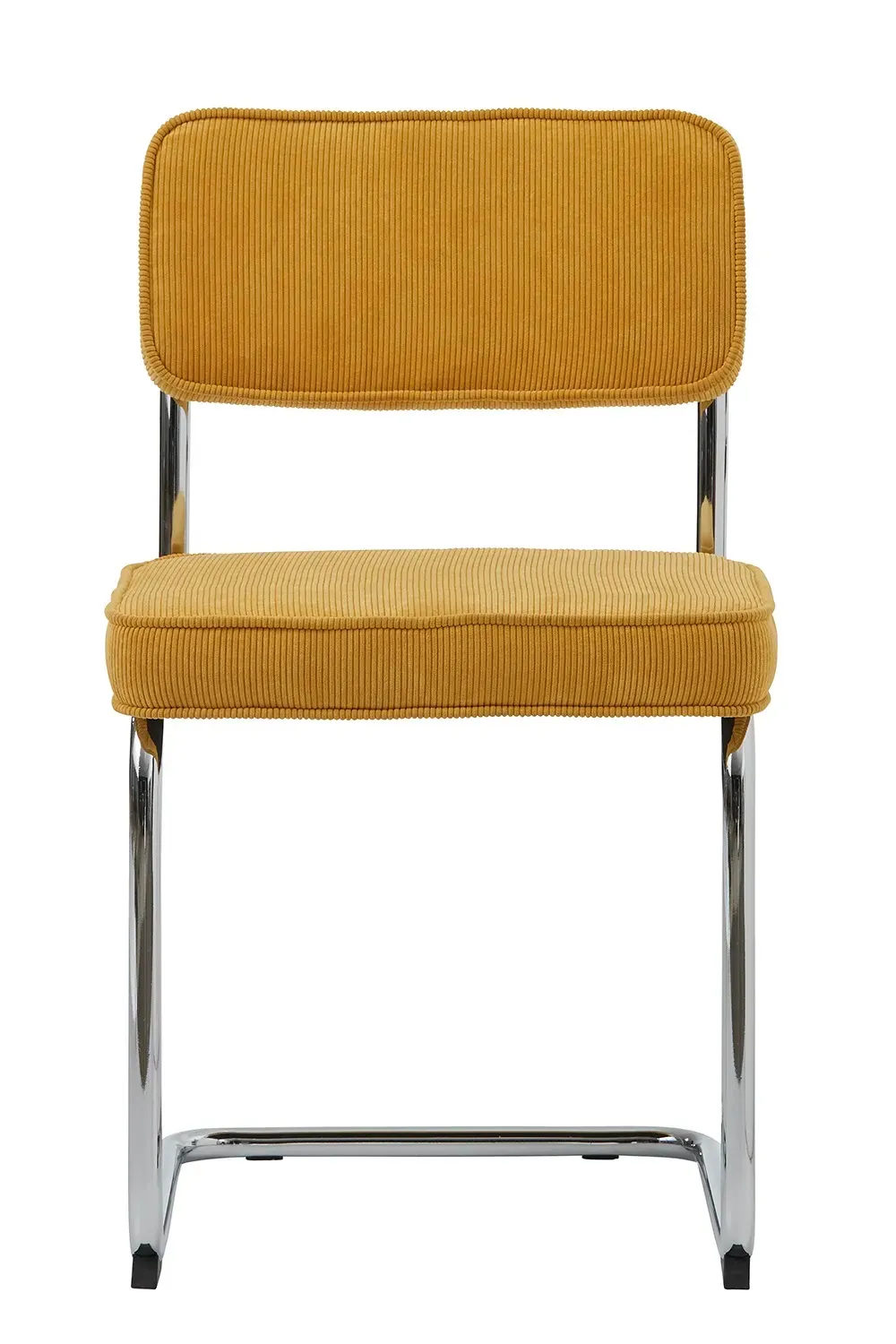 Krzesło na płozach RUPERT żółte/chromowane - UN_37285103