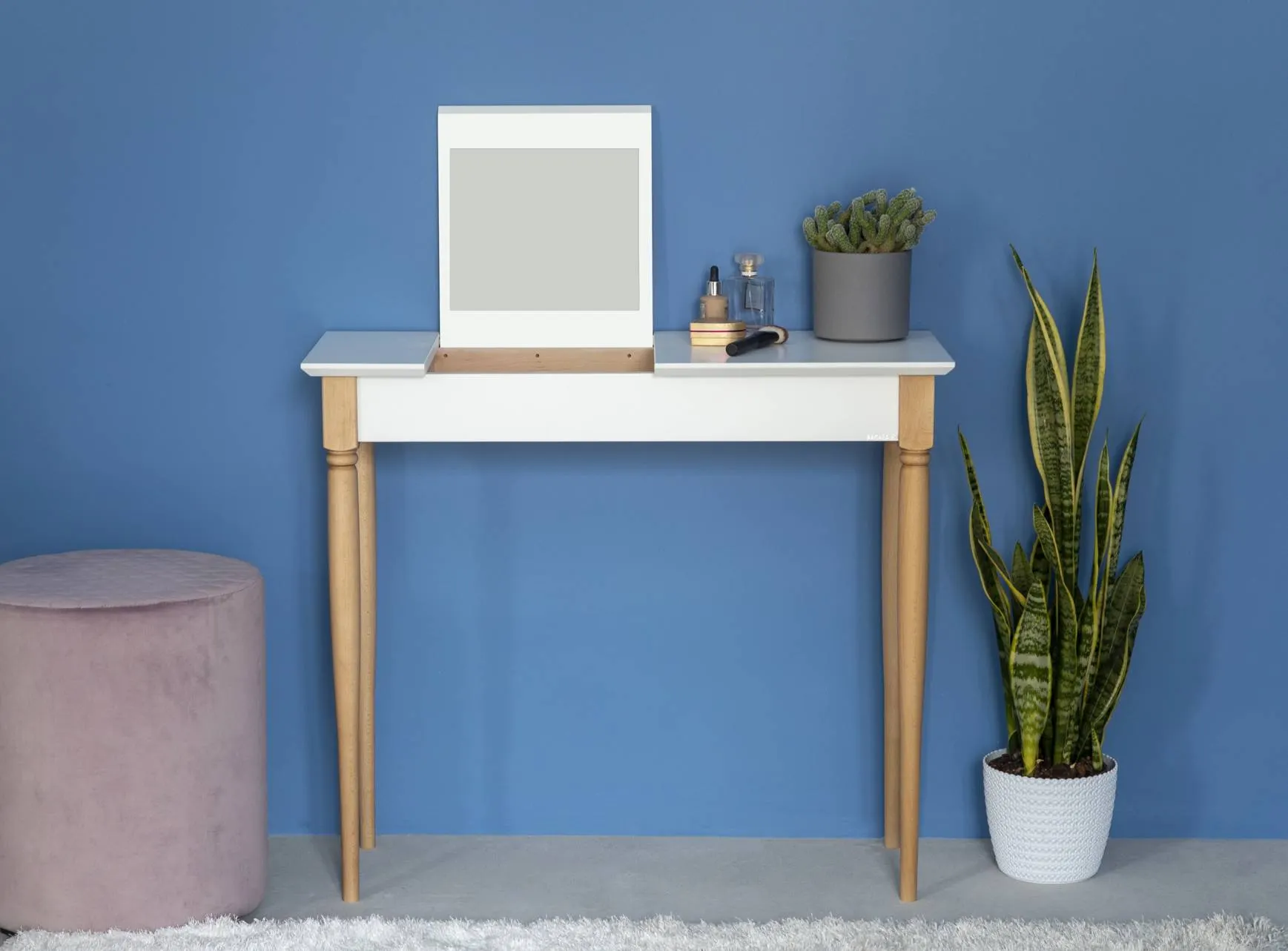 Toaletka z lustrem MAMO - 85x35cm miętowy naturalny - NRAGABADTMA211