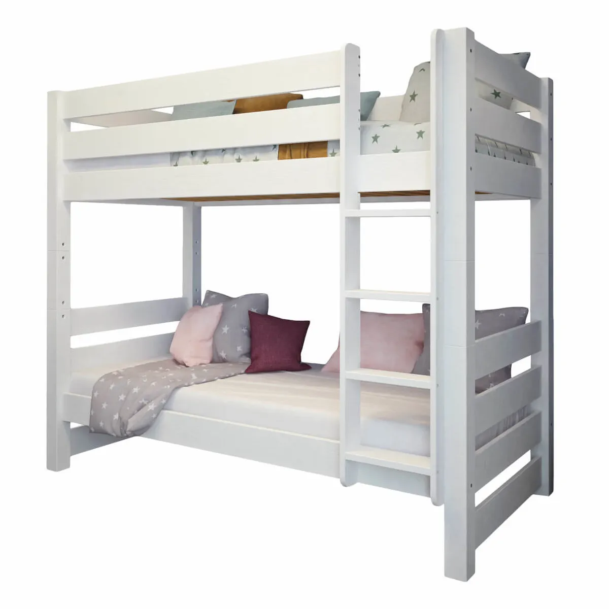 Łóżko drewniane piętrowe COSY 90x200 białe