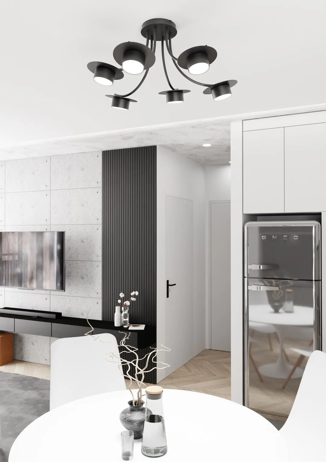 Lampa sufitowa ENSO 6 BL czarna - 1445/6