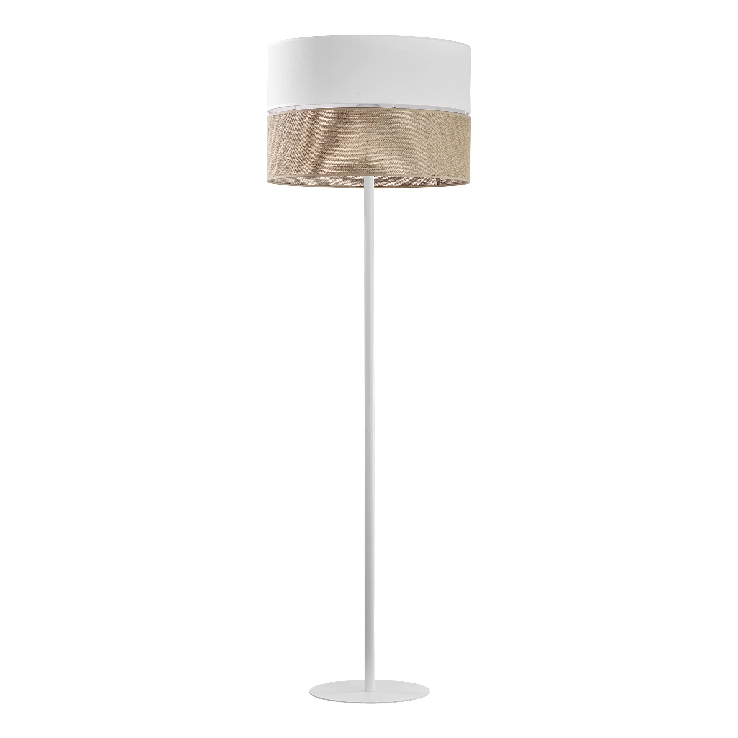 Lampa podłogowa LINOBIANCO biała z brązowym elementem 159x50cm