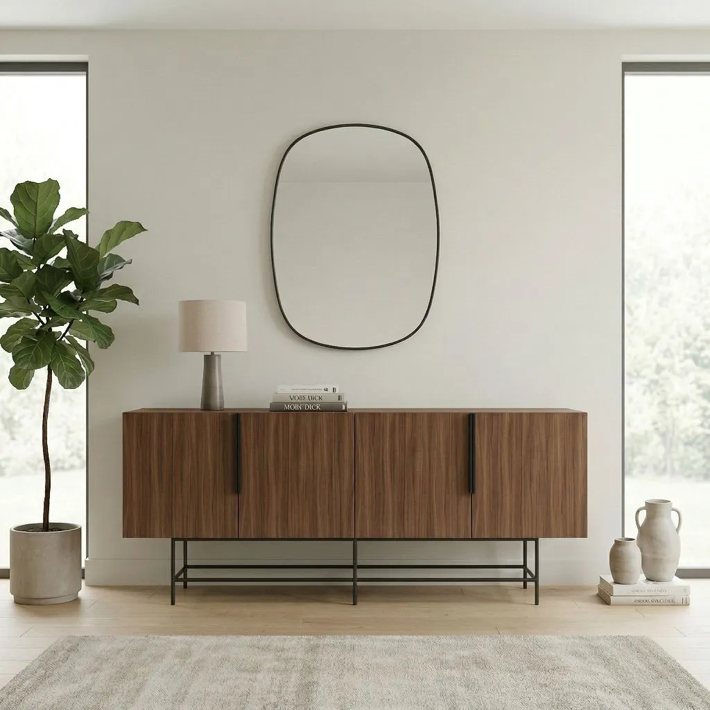 Konsola 4-drzwiowa ELDIA 200 cm orzech Milano czarna - ASI_632NRD1211