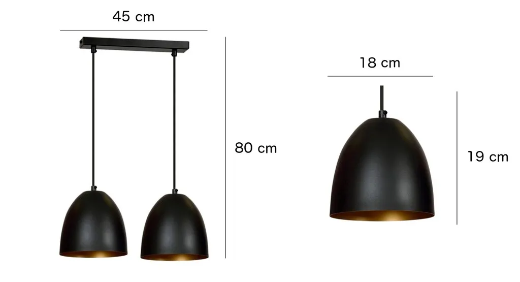Lampa wisząca LENOX Czarny/Złoty 410/2 - 410/2