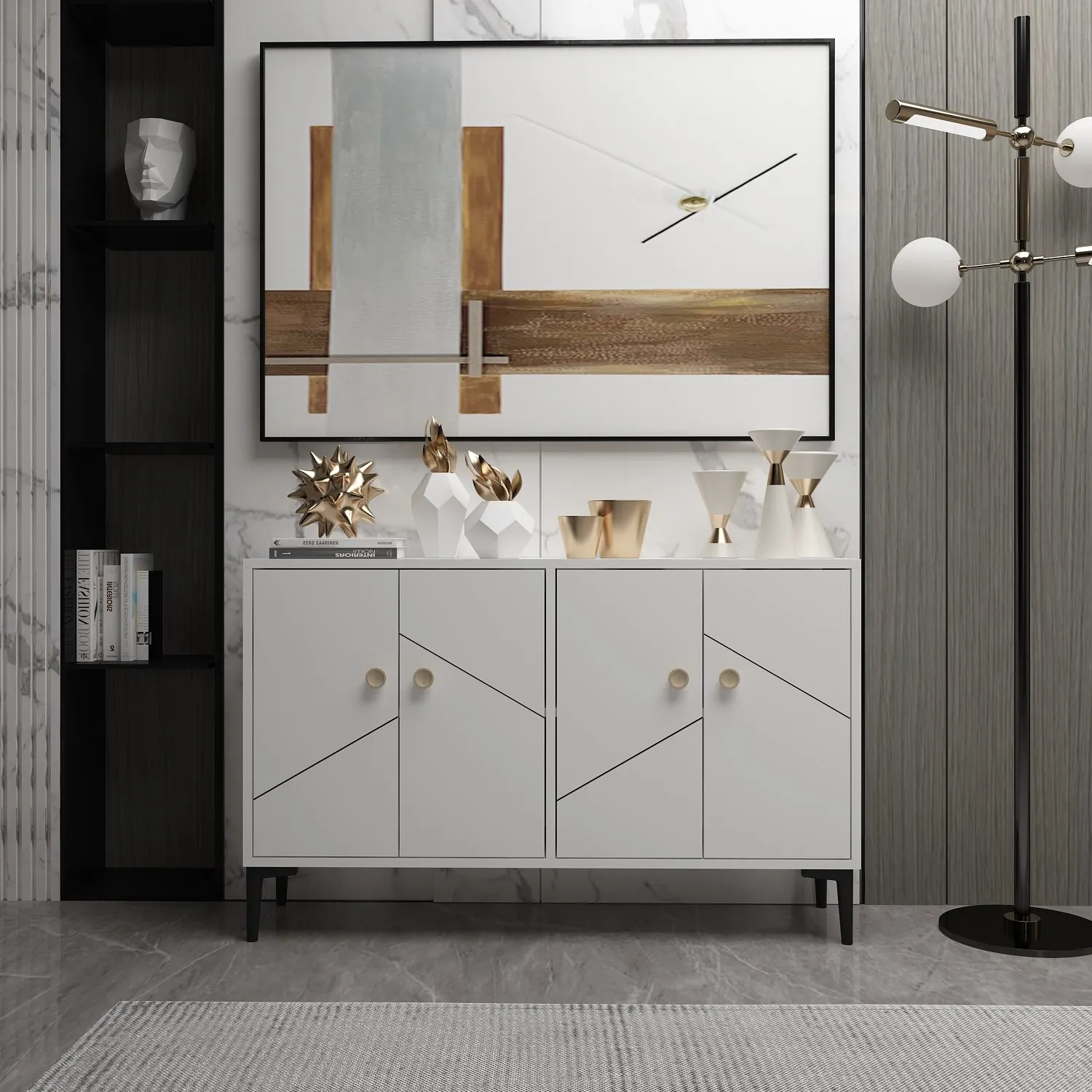 Szafka RTV 4-drzwiowa CRIA 120 cm biała - ASI_327ODS1136