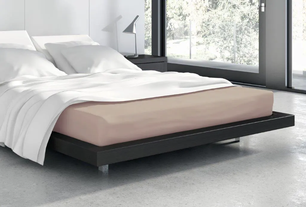 Prześcieradło frotte z gumką VANILLE 220X200+25 bawełna 80% beżowe - FARO_20548