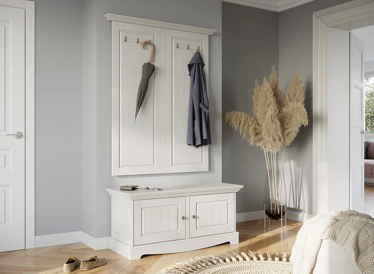 Szafka na buty BELLUNO ELEGANTE 2-drzwiowa BIAŁA - PL030B