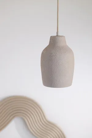 Lampa wisząca NORA A ceramiczny klosz beżowa - SI_41369
