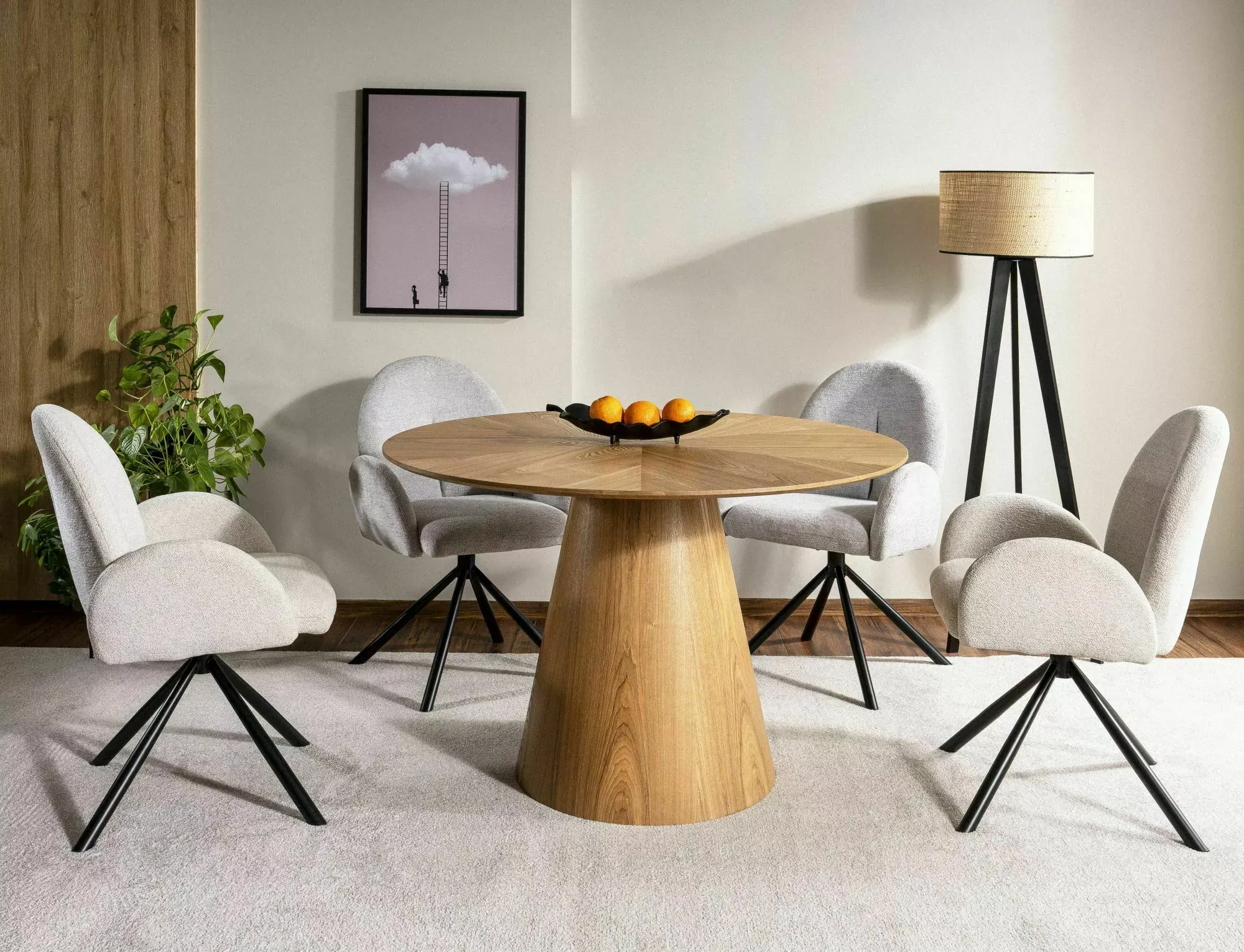 Stół okrągły ANGEL 120 cm efekt dębu Signal — zdjęcie 8