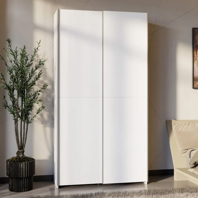 Szafa 2-drzwiowa HOME NOOK drzwi przesuwne 100cm biała — zdjęcie 9