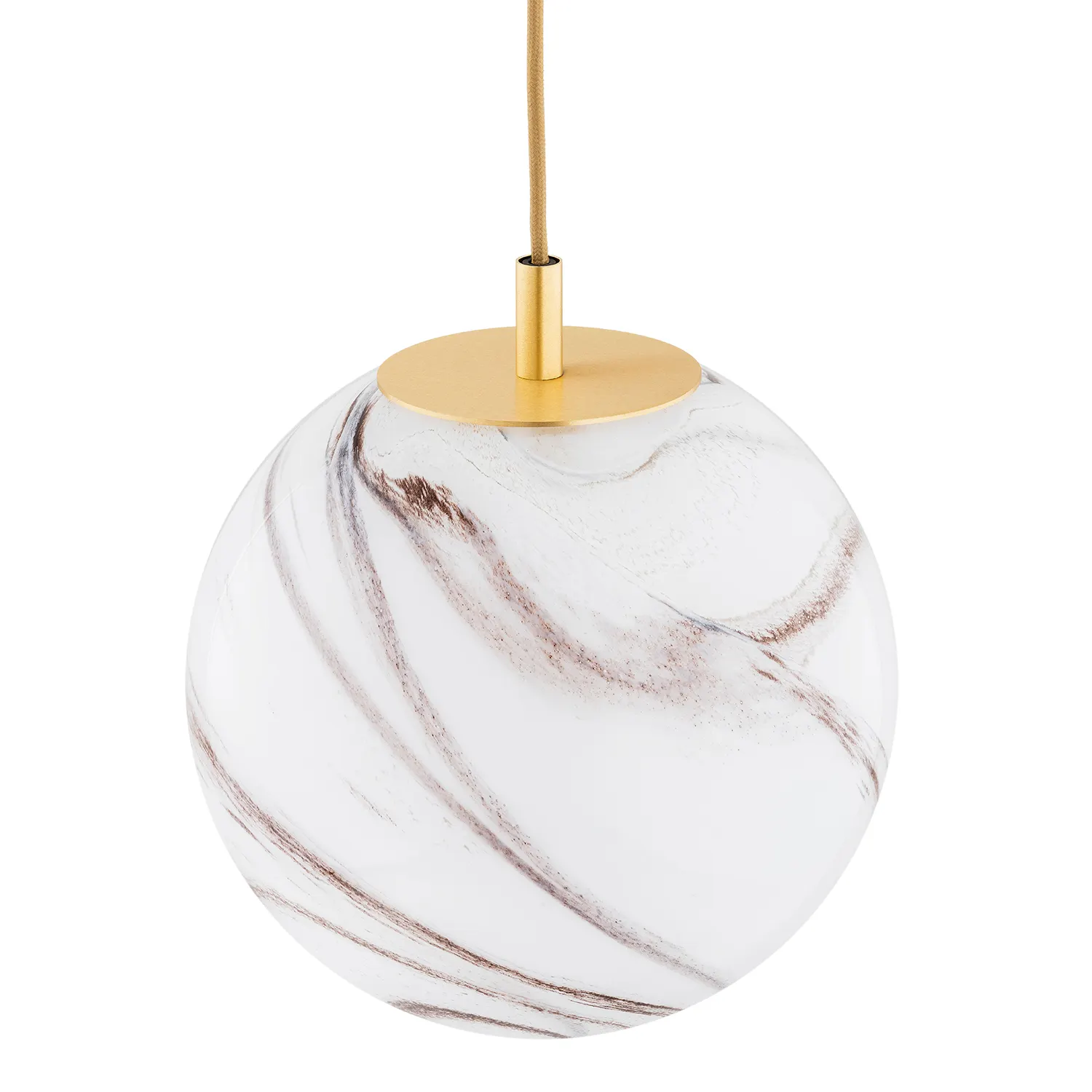 Lampa wisząca ALMIROS złoty szczotkowany, biało-brązowy marmur 148cm - 8447