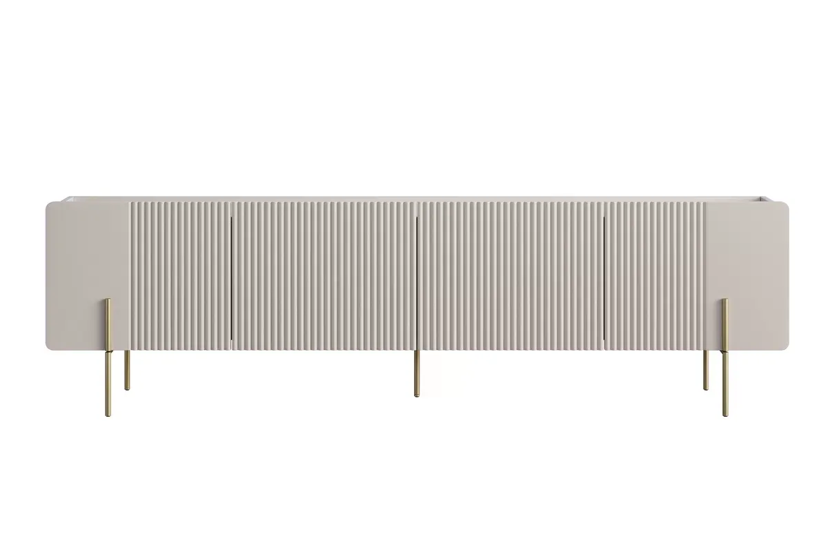 MALMI Szafka RTV 200 2D2SZ - cashmere / crema bianca / złote nogi - B_162316