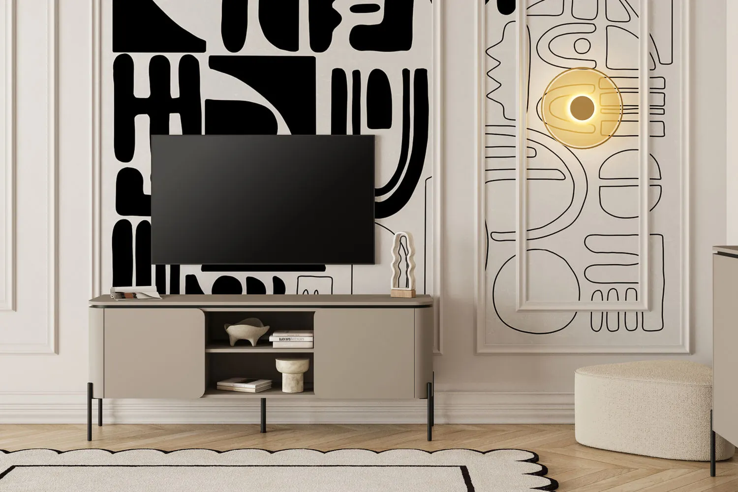 Komoda RTV 2-drzwiowa z półkami BELLO 163 cm congo - 24COOB40