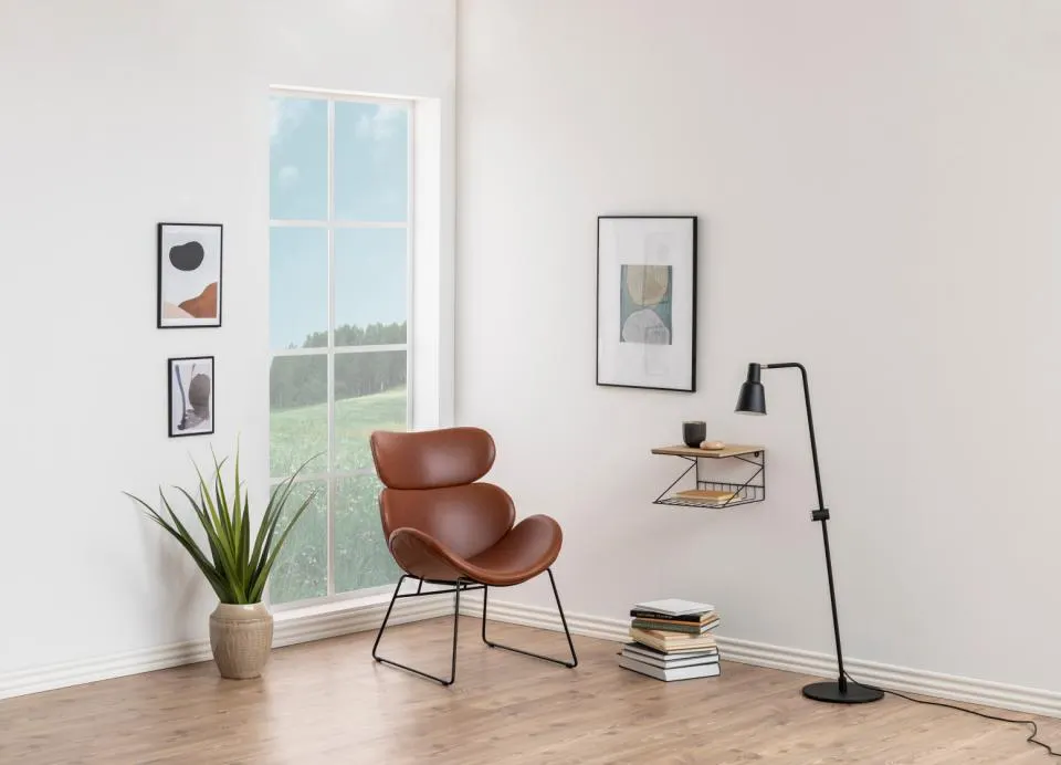 Fotel z ekoskóry ROMA 90,5x69 brązowy/czarne nóżki — zdjęcie 8
