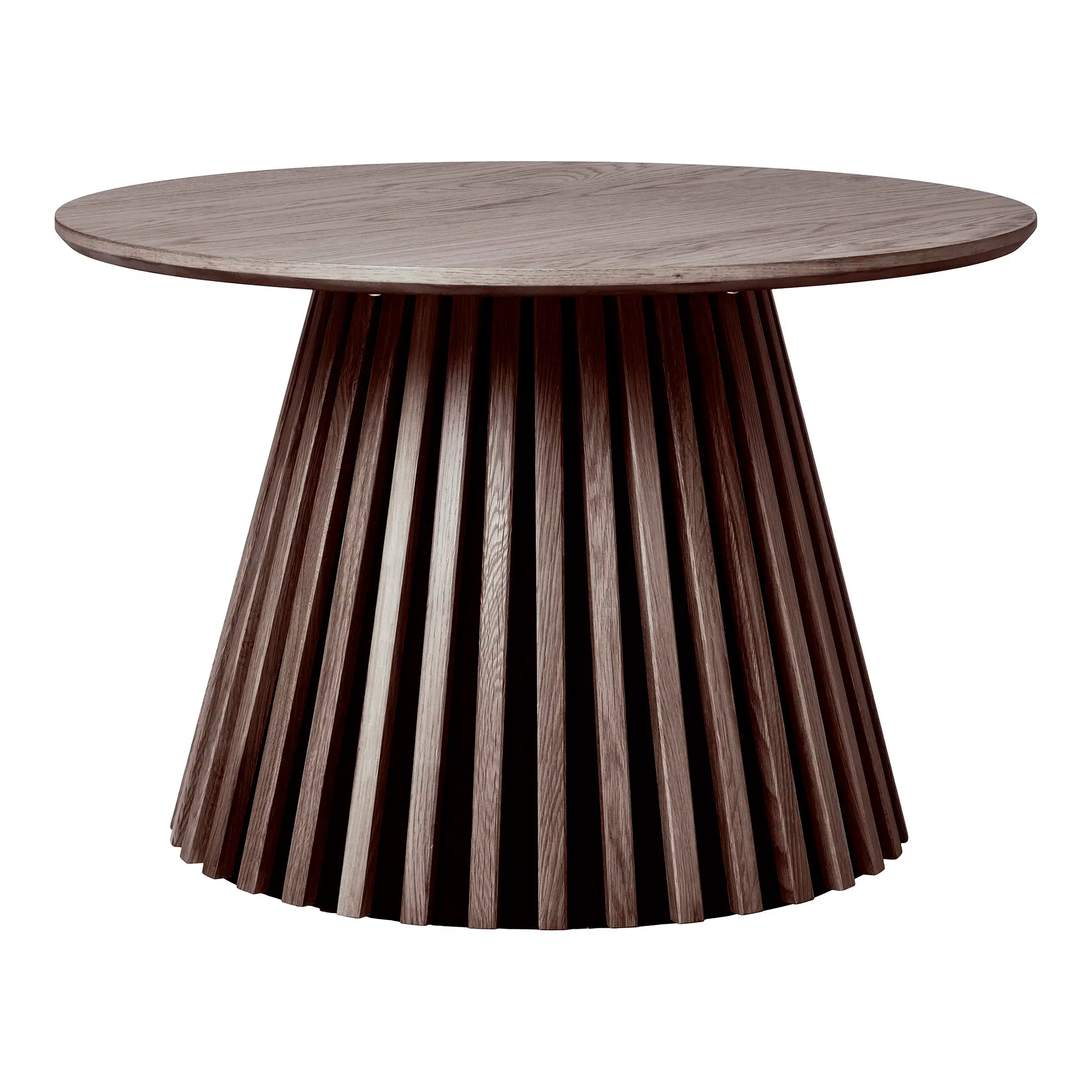 Stolik kawowy okrągły na szerokiej podstawie OSAKA FI70 W45 dąb wędzony