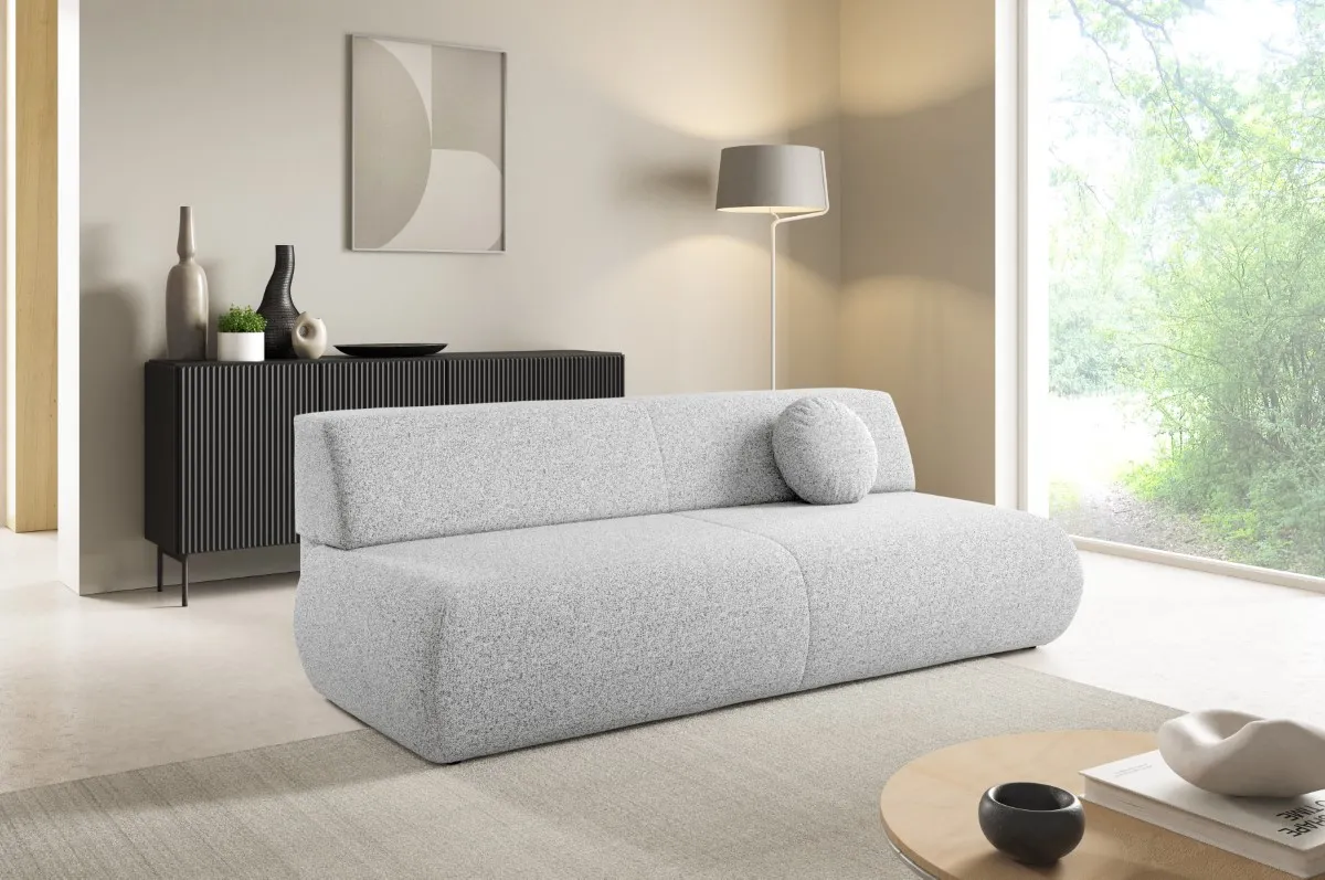 Sofa rozkładana z pojemnikiem PUENTE 214 cm jasnoszara — zdjęcie 9