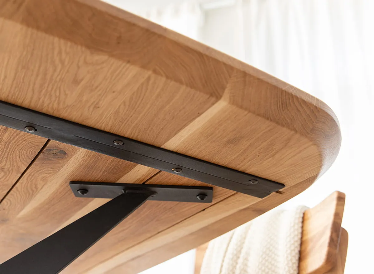 Stół dębowy SISTINA 160x90 na metalowych nogach, naturalny, olejowany - SISTINA160X90