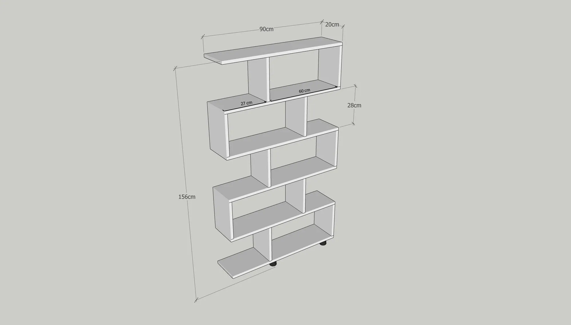 Regał niski drewniany ELIF 90x156 cm z przegrodami naturalny - ASI_854KLN4308