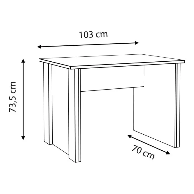Biurko minimalistyczne CLIF 70x103 cm - old wood vintage, beton - CLFB115-C546