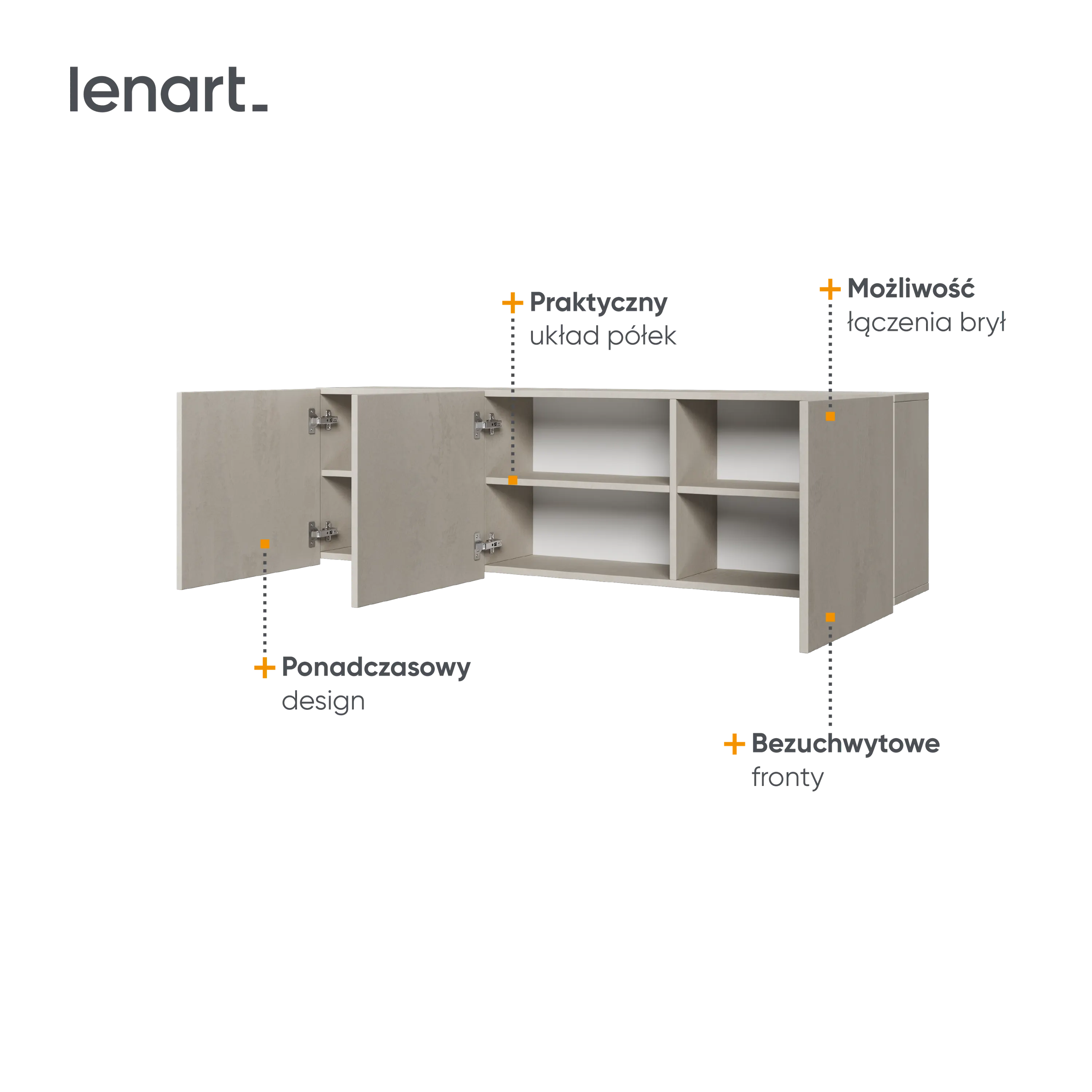 Szafka wisząca Teen Flex TF-09 150cm szara - TF9SF