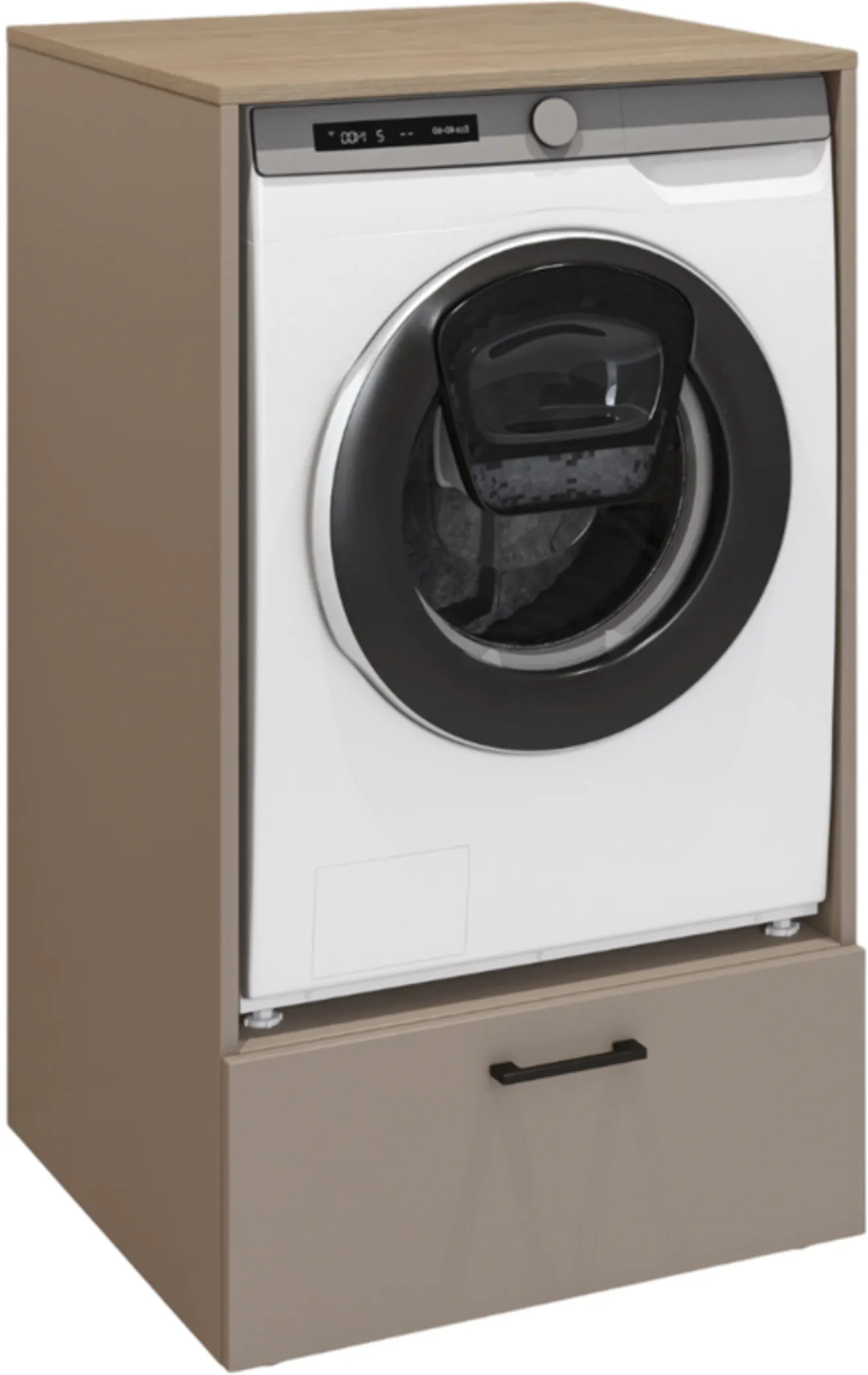 Zabudowa pralki/suszarki z szufladą ROSA 117x67x67 ciemnobeżowa - 30CDNO64