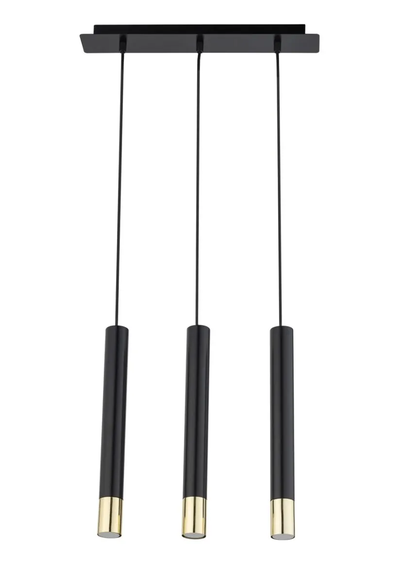 SOPEL GRAND 3 czarny/złoty lampa wisząca