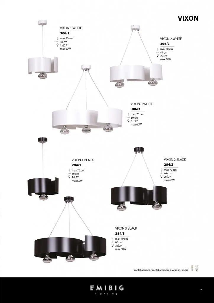 Lampa wisząca VIXON Biały 306/1 - 306/1