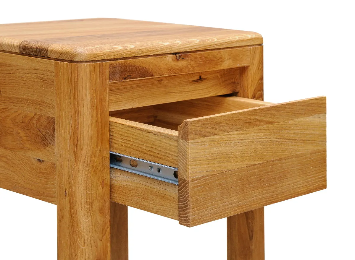 Stolik na kwiaty z szufladą i pólką dębowy Gialo 90x30x30 cm - 2SGIA02