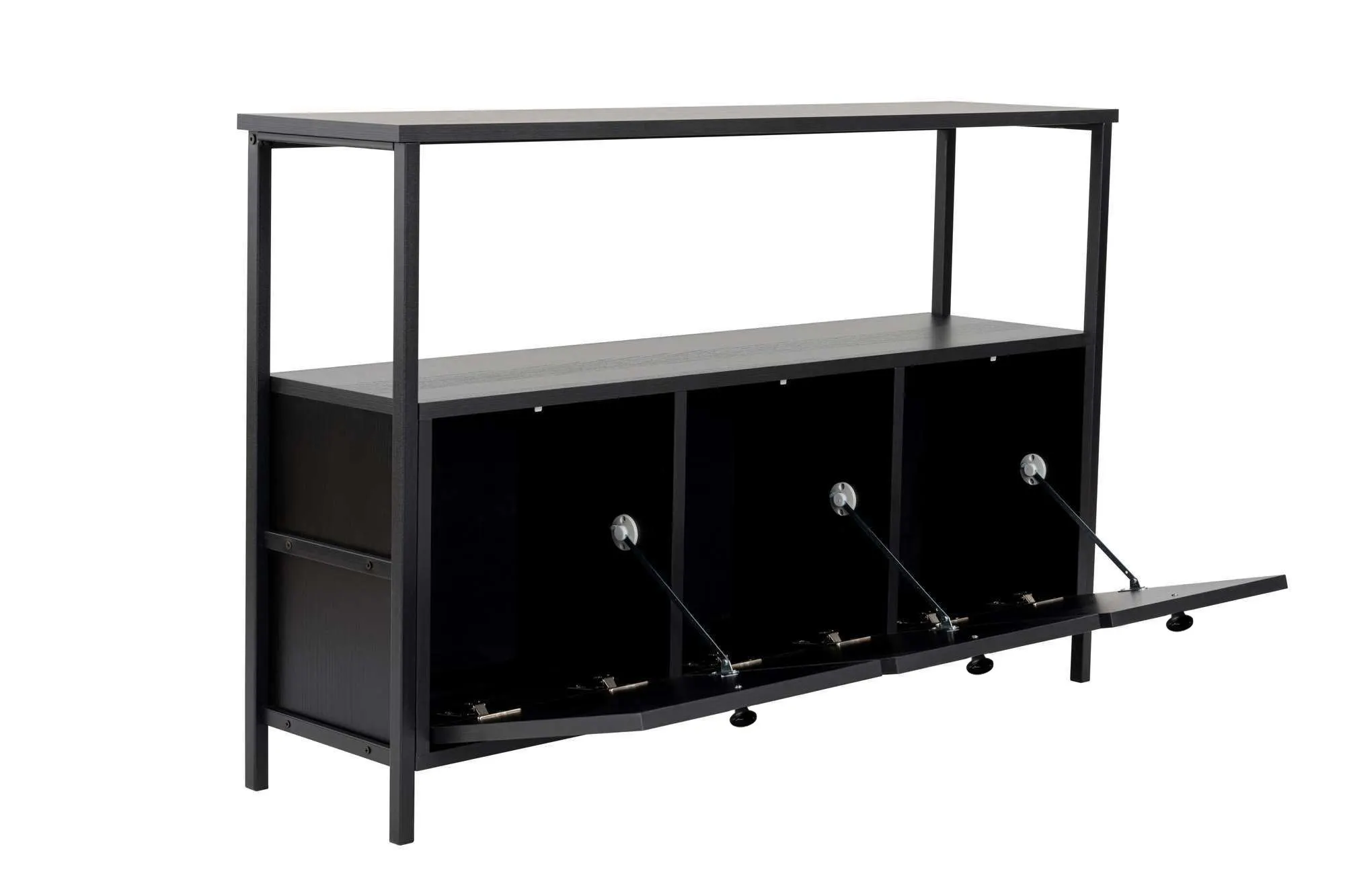 Konsola 3-drzwiowa SOLACE 120 cm czarna czarny metalowy stelaż - ASI_241NRD1344