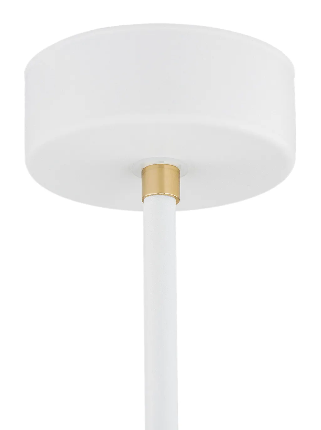 Lampa wisząca CHARLOTTE metalowa biała mosiądz regulowana 43cm - 4684