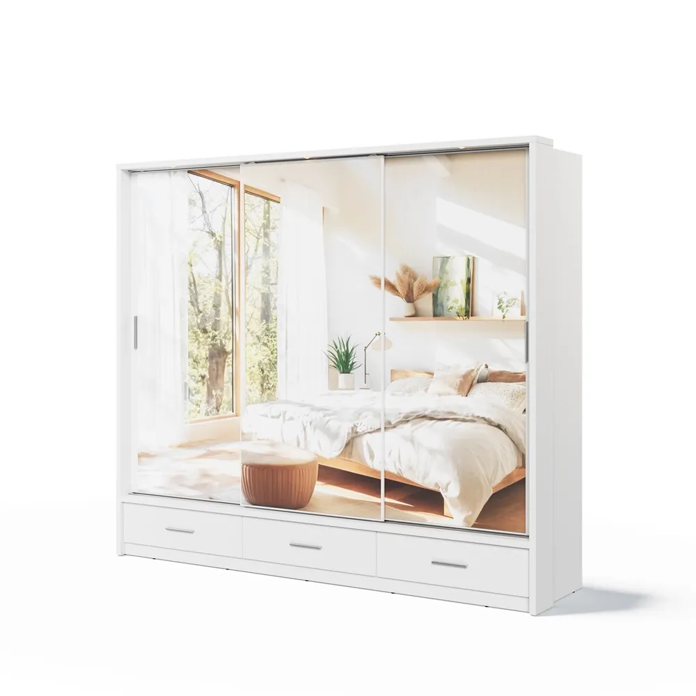 ARTI AR-01P-3L - szafa 3d3s z oświetleniem - biały Meble, Szafa, Łóżko, Roślina