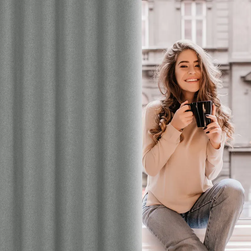 ZASŁONA GOTOWA LIDIA 140X250 CM SZARY - EU_410648