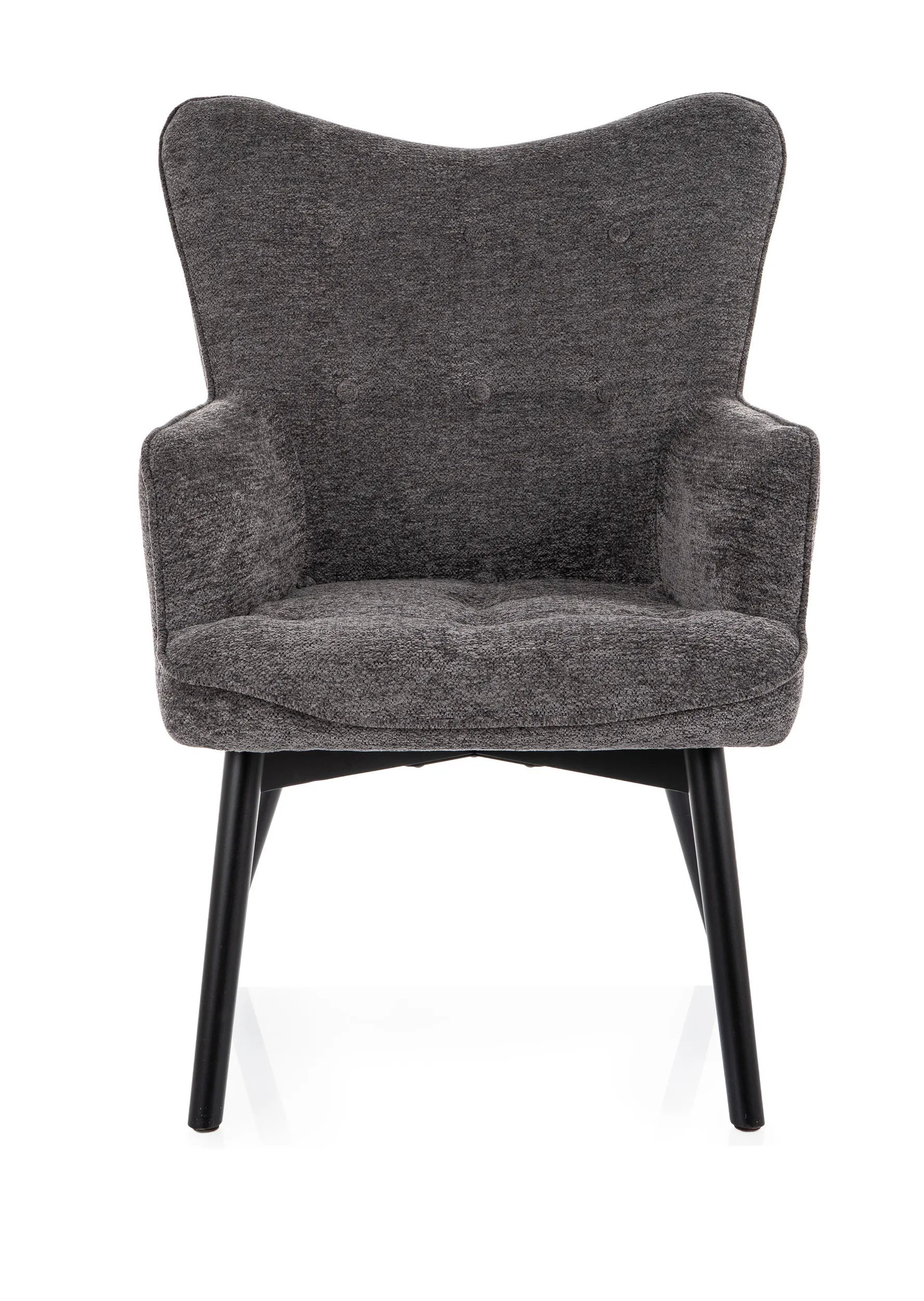 Fotel z podłokietnikami CARMEN RAVEN ciemnoszary/czarne nogi - CARMENRACSZ15