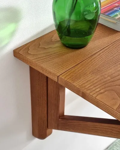 Stół ścienny opadający KLAPP drewniany 60x70 jesion naturalny — zdjęcie 7