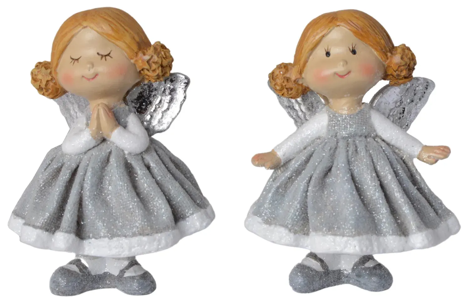 Figurka ANIOŁEK 7 cm 2 sztuki szare