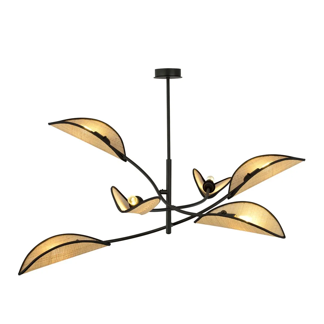 Lampa wisząca LOTUS 6 czarny brazowy