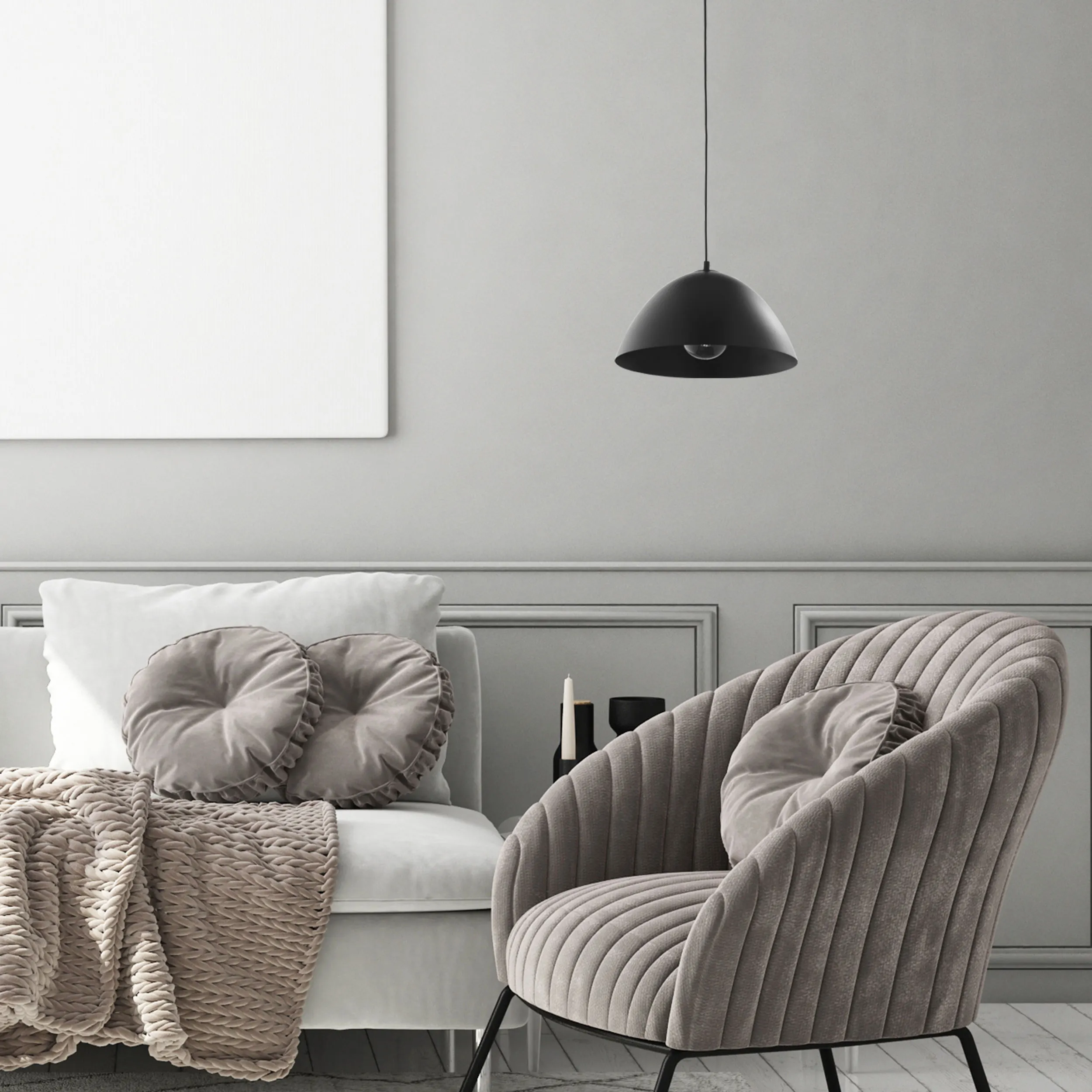 Lampa wisząca FARO czarna 166x33cm - TK_3194