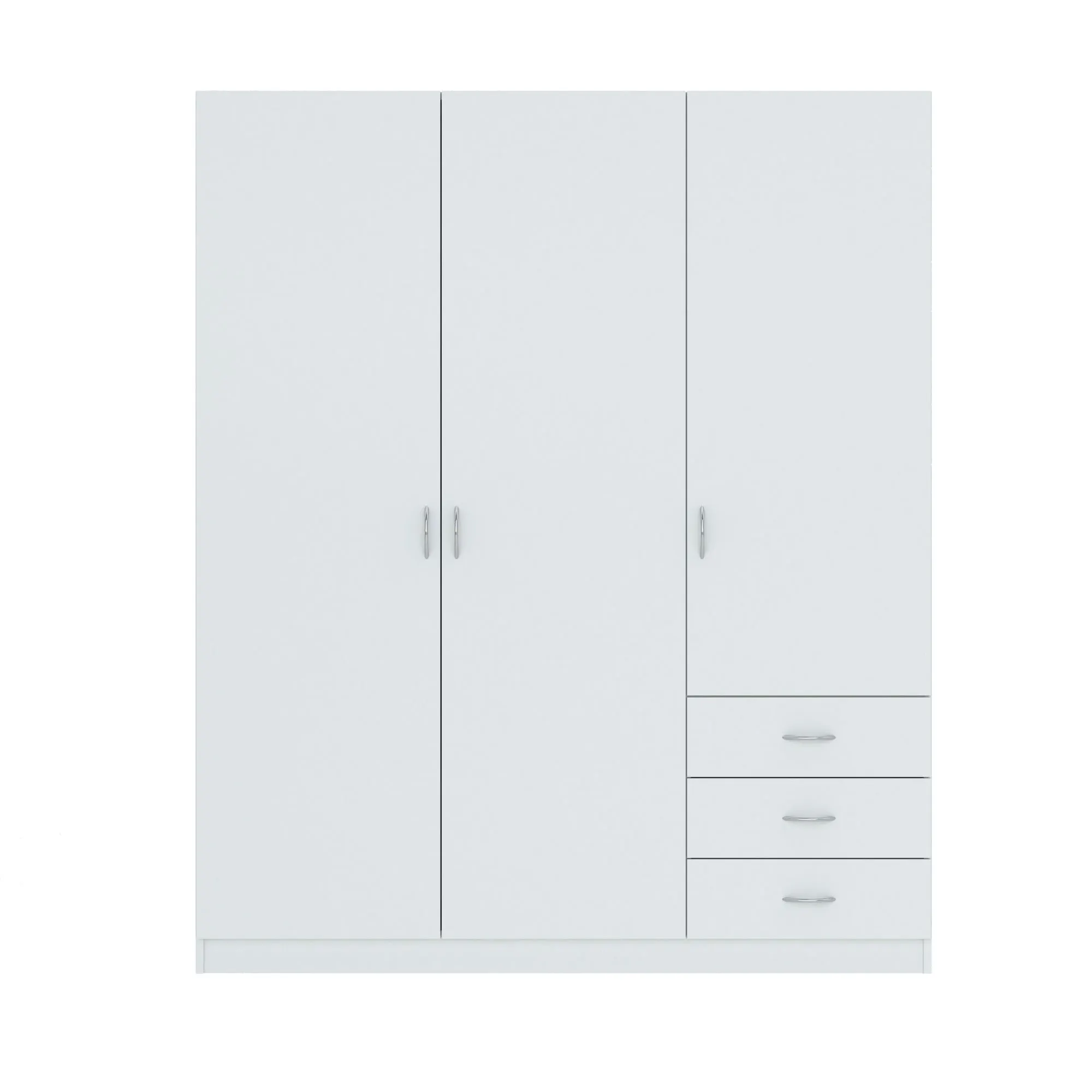 Szafa 3-drzwiowa z 3 szufladami GAYA 146cm biała Szafa, Meble, Szafka, Gabinet