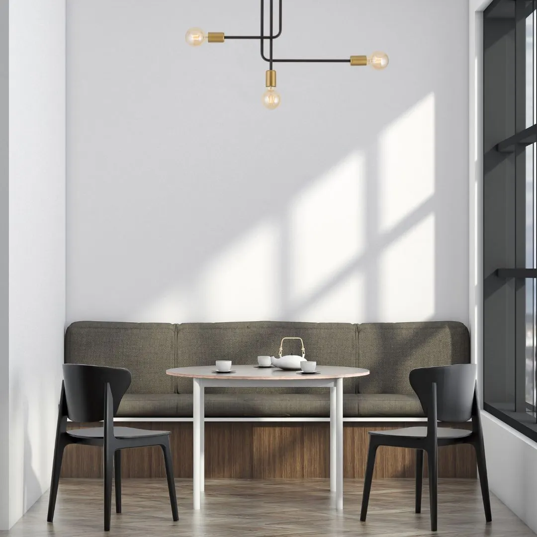 Lampa sufitowa/plafon GINO 3 czarno-złoty