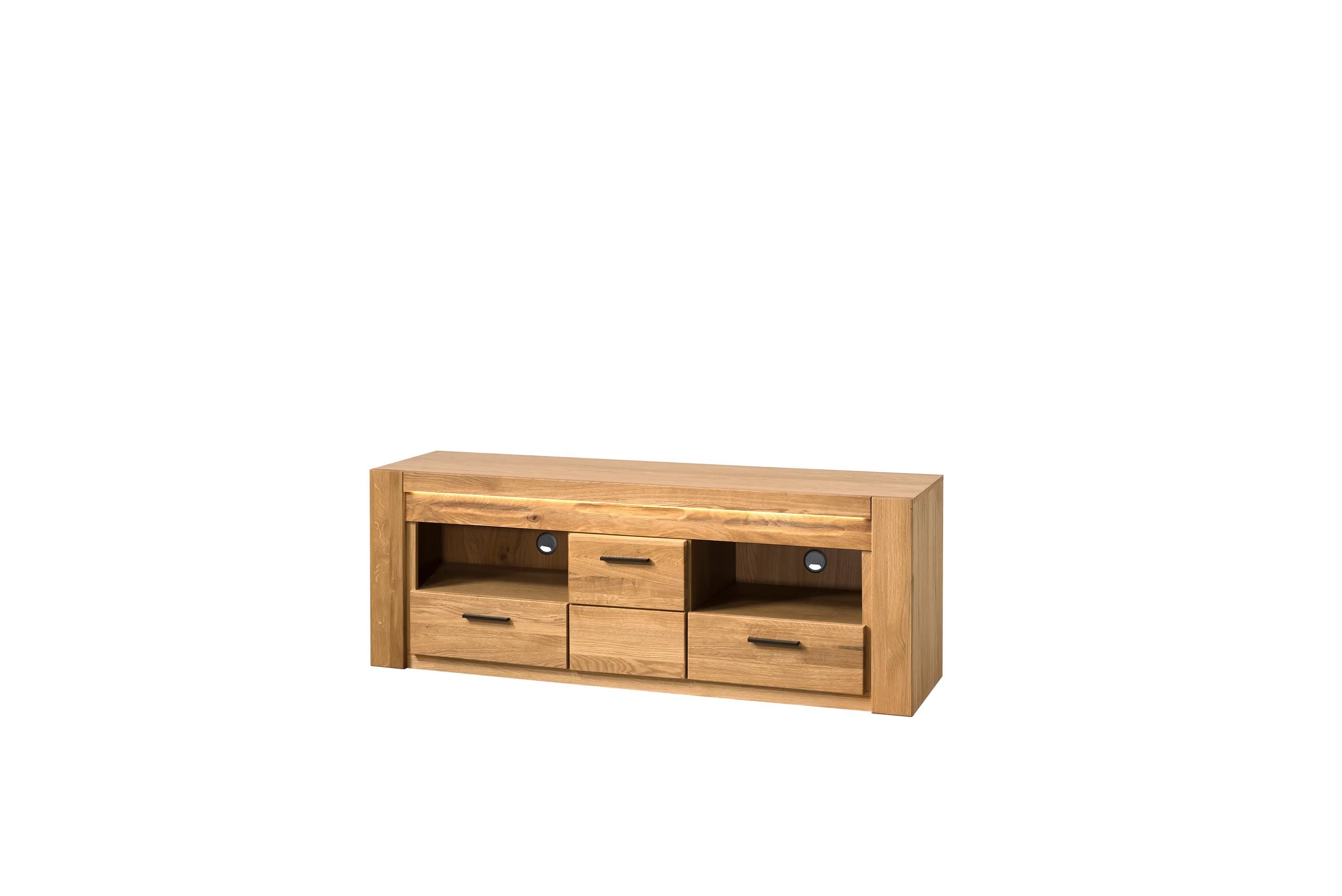 Szafka RTV 1-drzwiowa z 2 szufladami VELVET NATURA 25 dąb naturalny 161x58x42cm