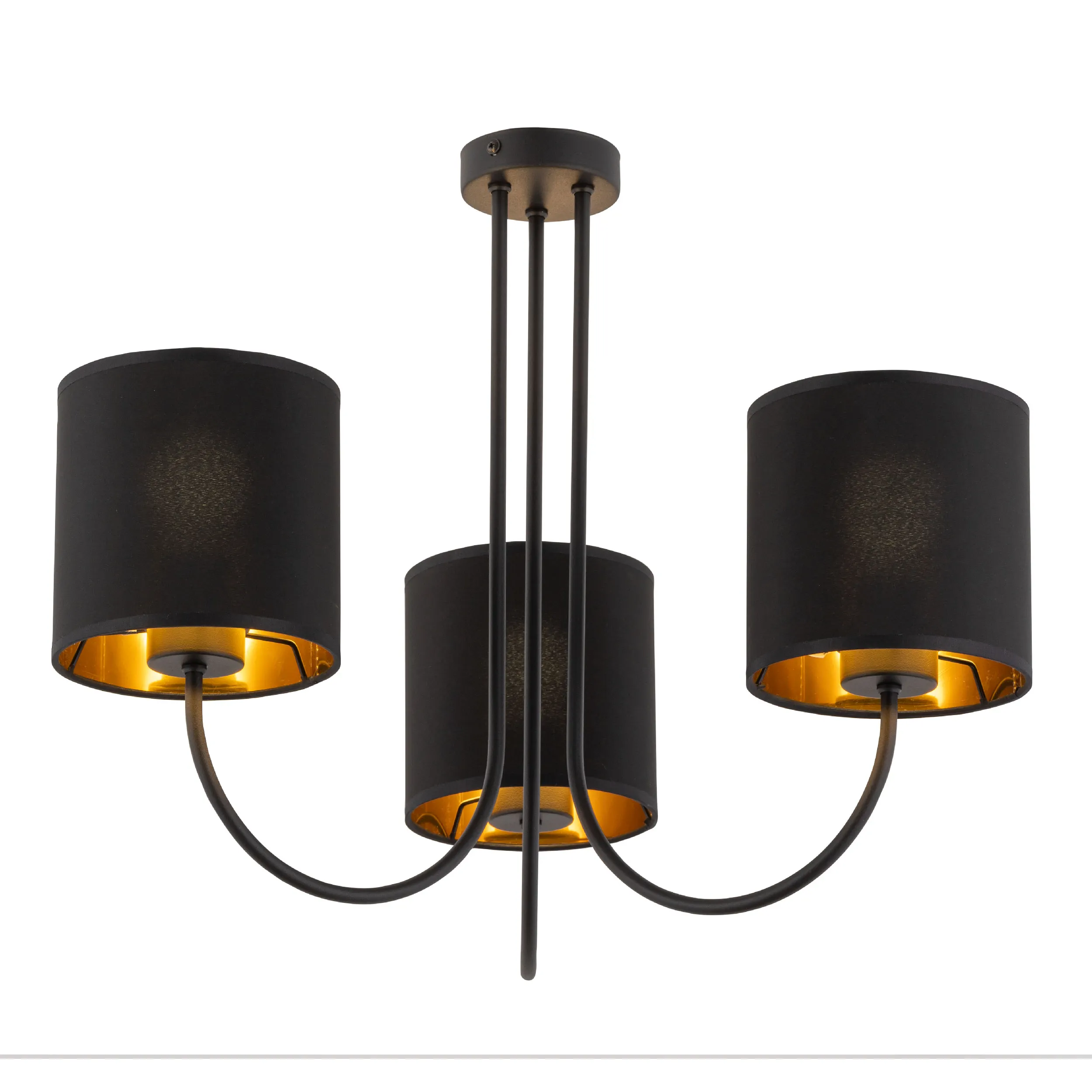 Lampa sufitowa TORENS czarna ze złotym wnętrzem 57x49cm