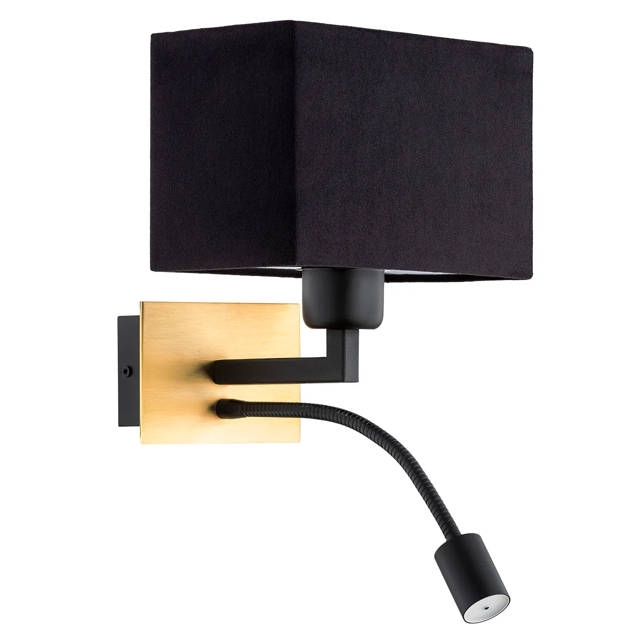 Kinkiet BILL metalowy czarny mosiądz szczotkowany z regulowaną lampką do czytania - 1041