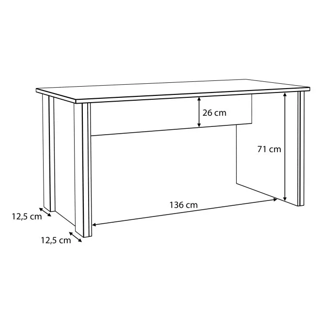 Biurko minimalistyczne CLIF 70x153 cm - old wood vintage, beton - CLFB116-C546