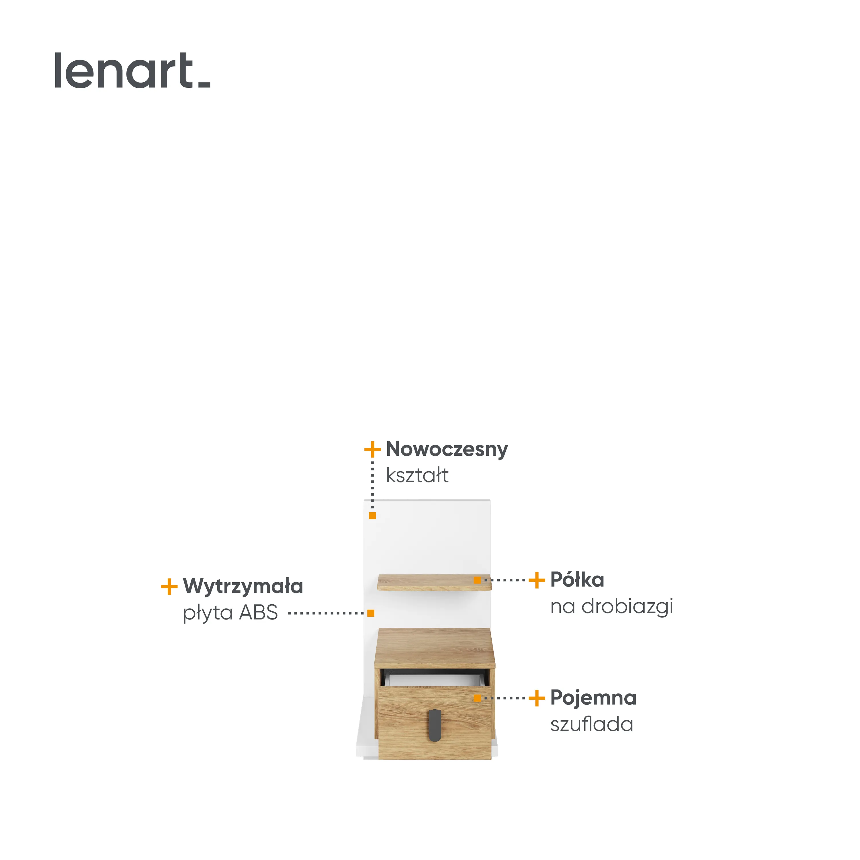 Szafka nocna z szufladą Simi MS-08L biała - MS8LBH