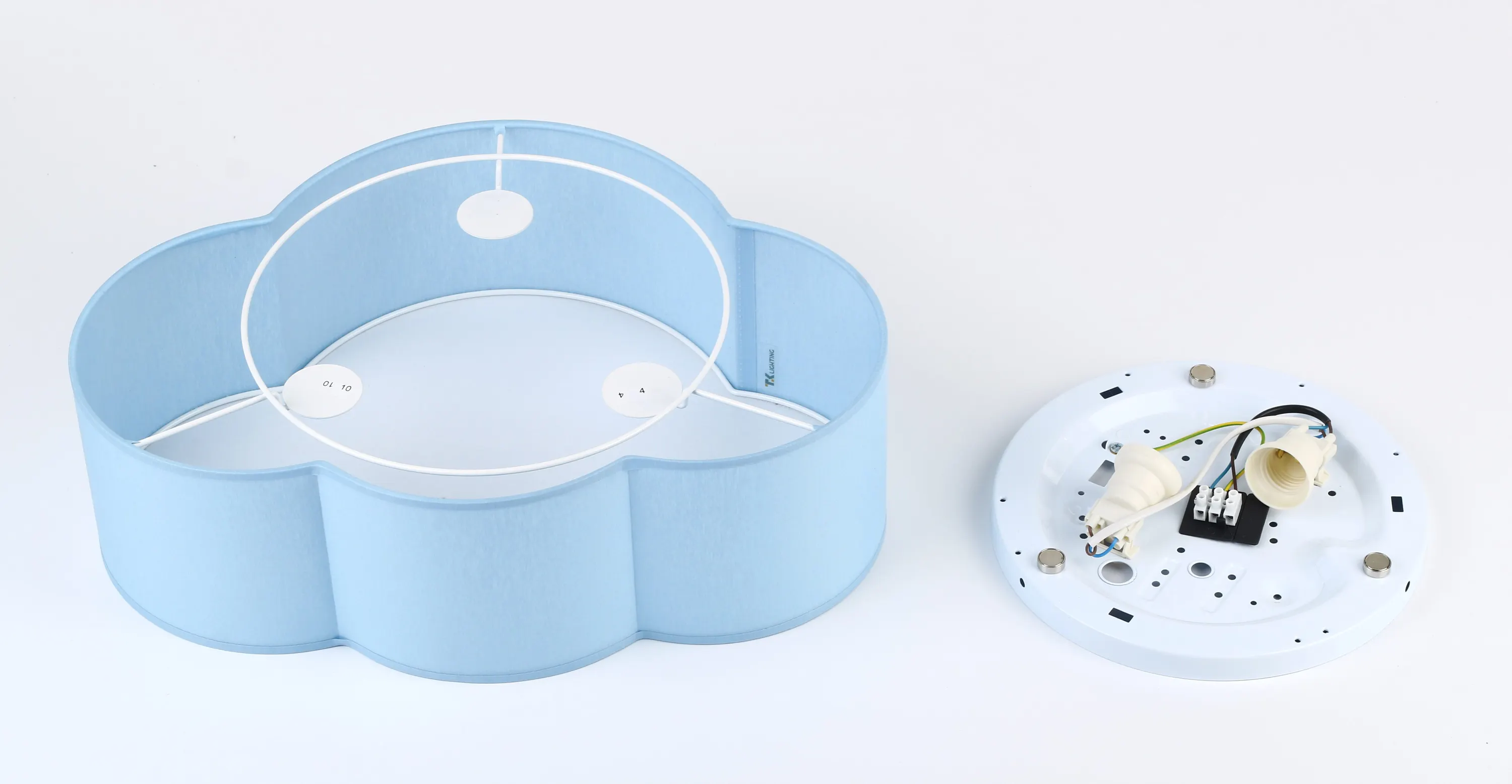 Plafon / Kinkiet CLOUD MINI niebieski biały z tkaniny 41x31x13cm - TK_6074