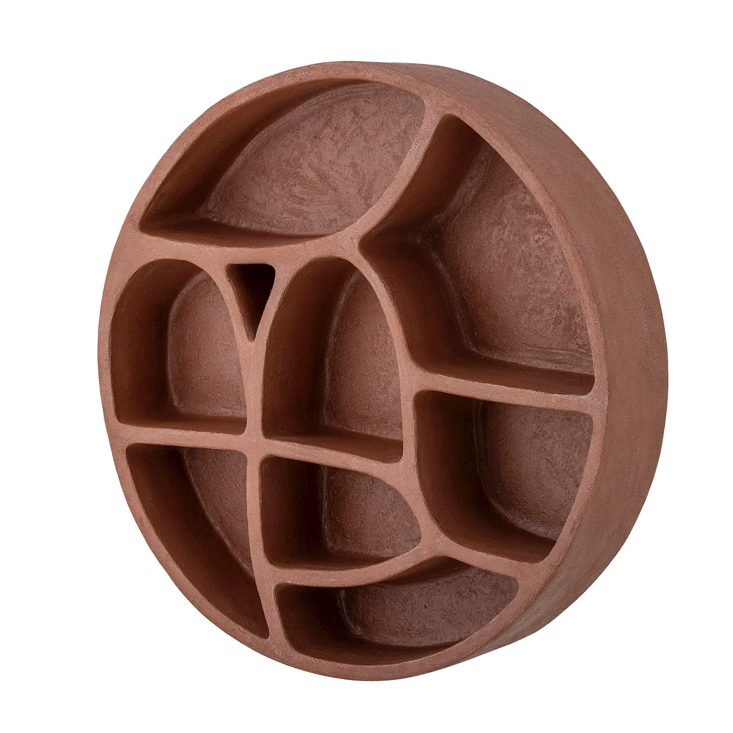 image ceramiczny, okrągły, podzielony, brązowy, pojemnik