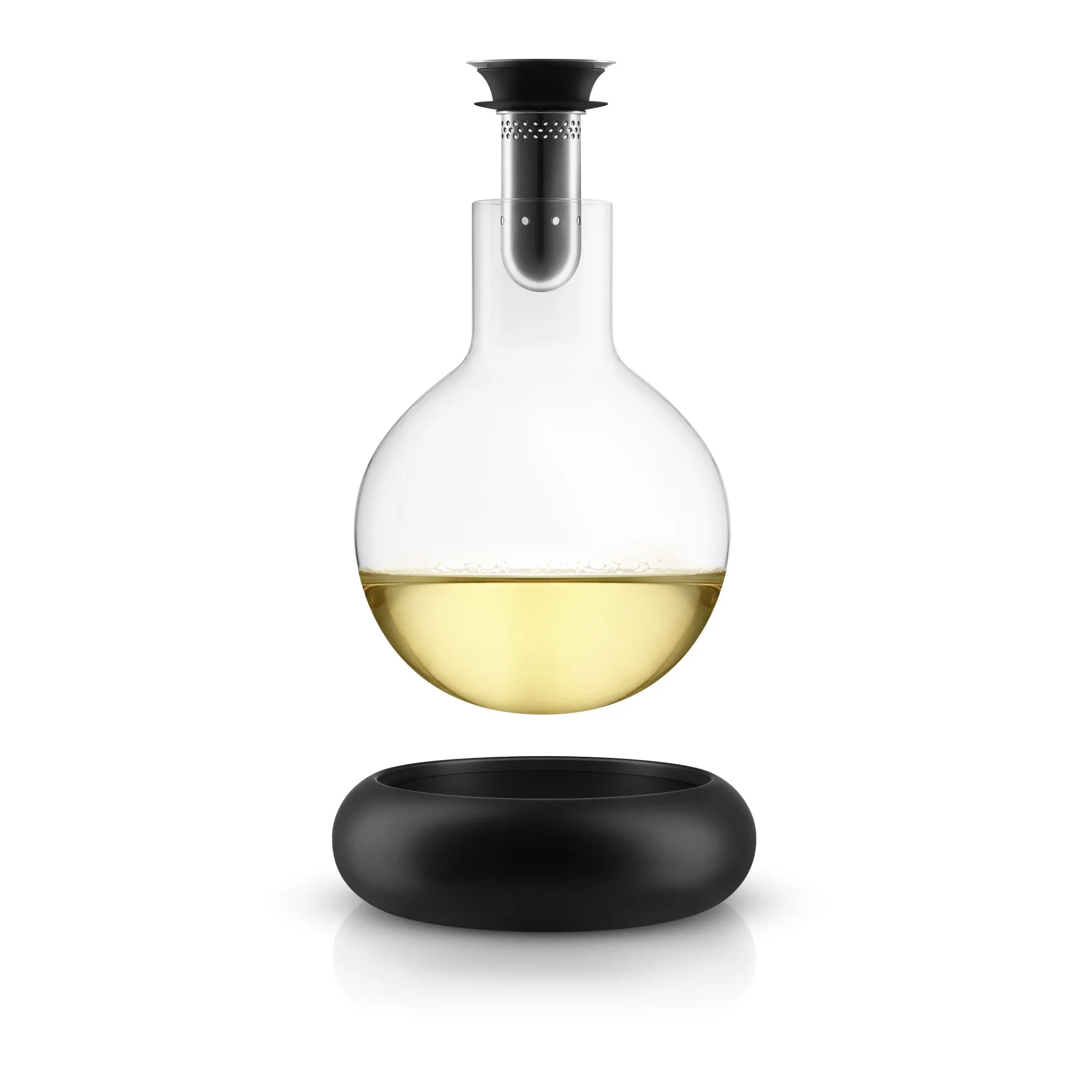 dekanter, różyczka, korek, szklana bańka, podstawa