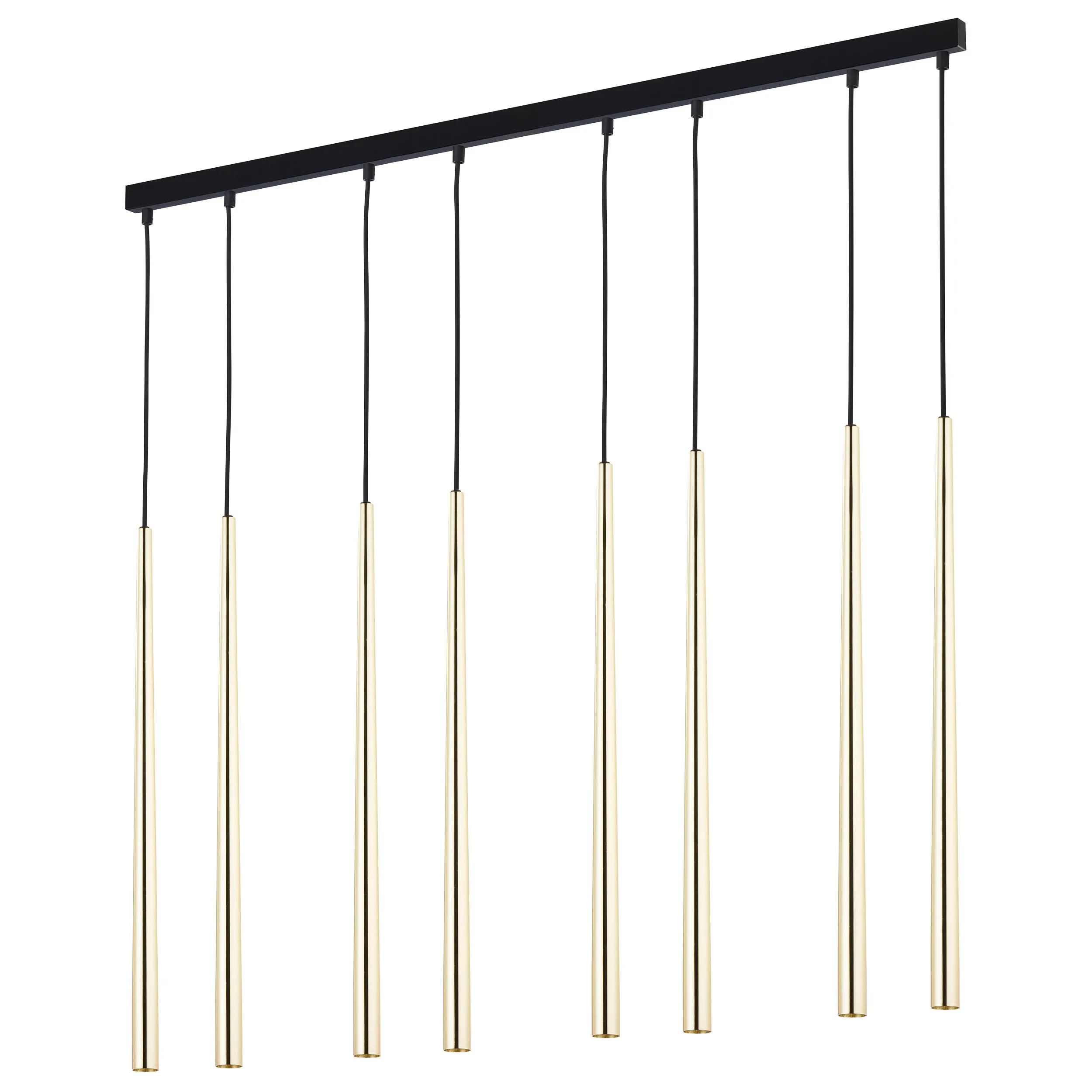 Lampa wisząca PIANO czarna złota na metalowej listwie 120x115x3cm