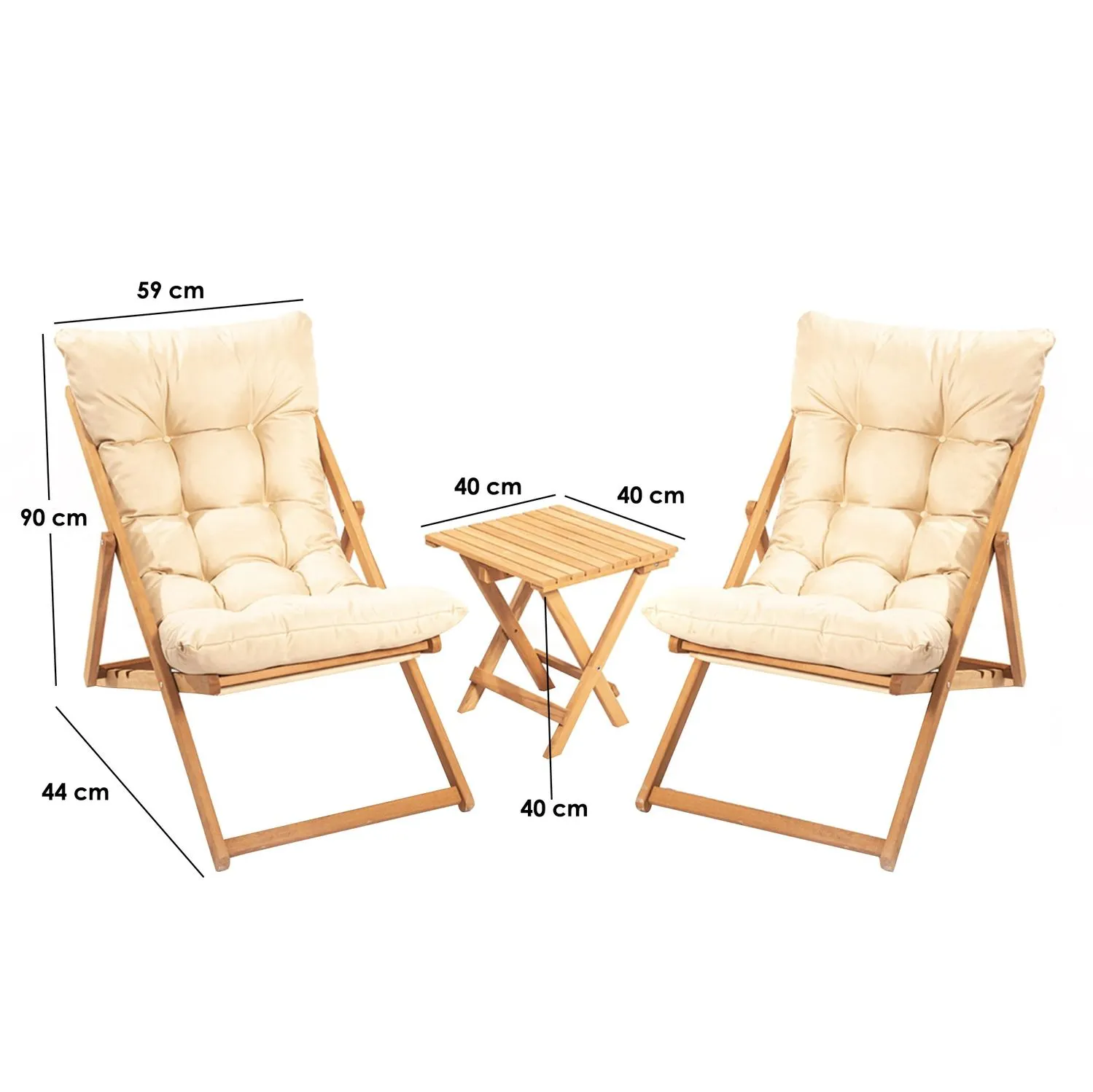 Zestaw ogrodowy 3-częściowy MY005 2 krzesła + stolik (40x40cm) kremowy brązowy - ASI_644MYD1105