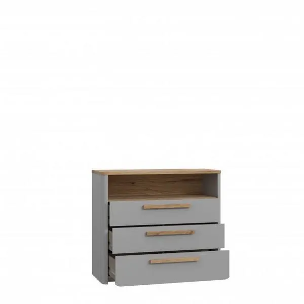 Komoda z szufladami SURFINIO 99 cm szara dab catania - SFNK211-M378