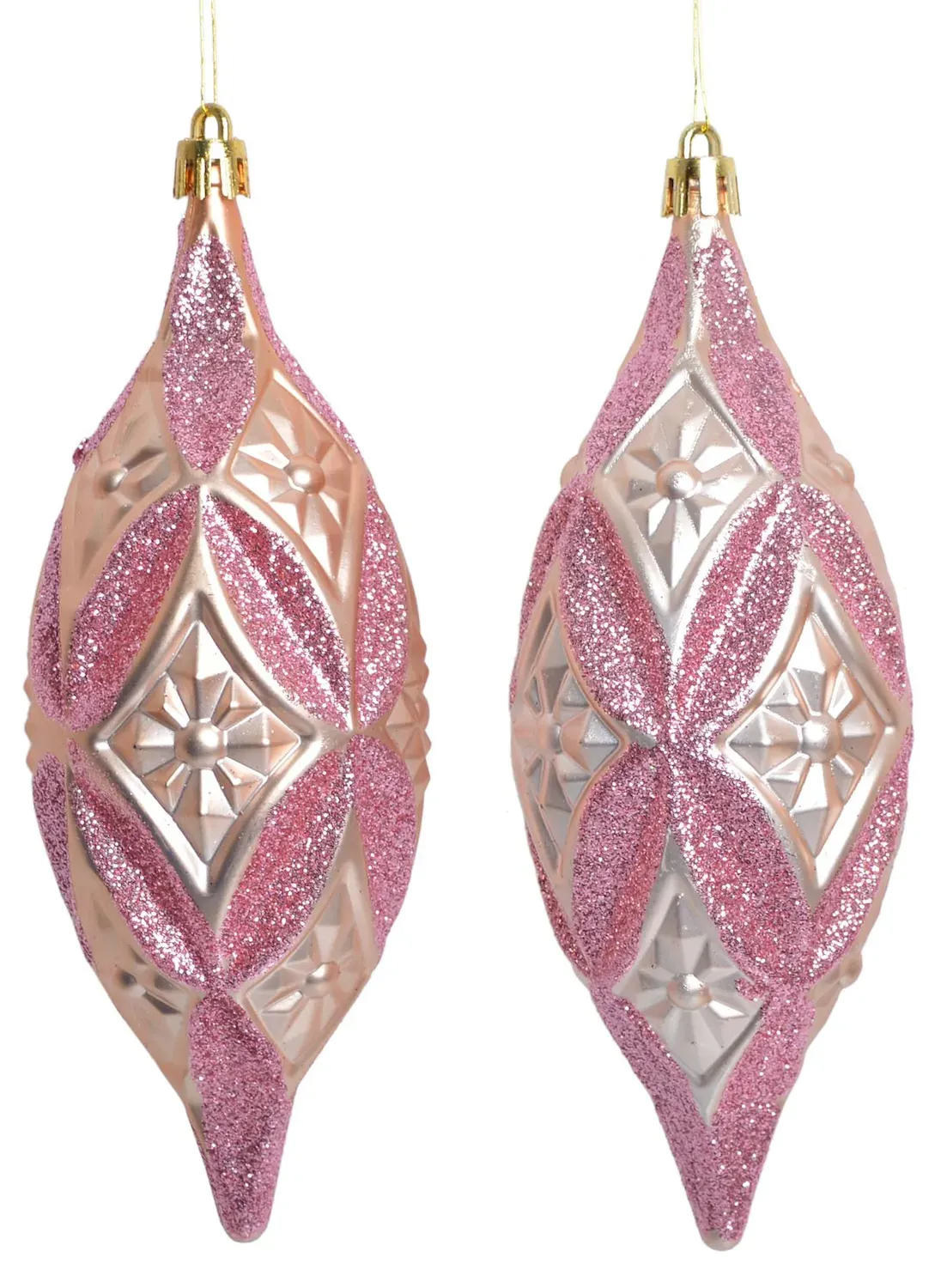 Komplet 2 bombek podłużnych 8827 różowe